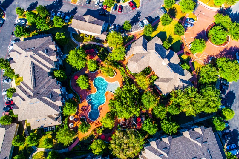 Modern Home Aerial View